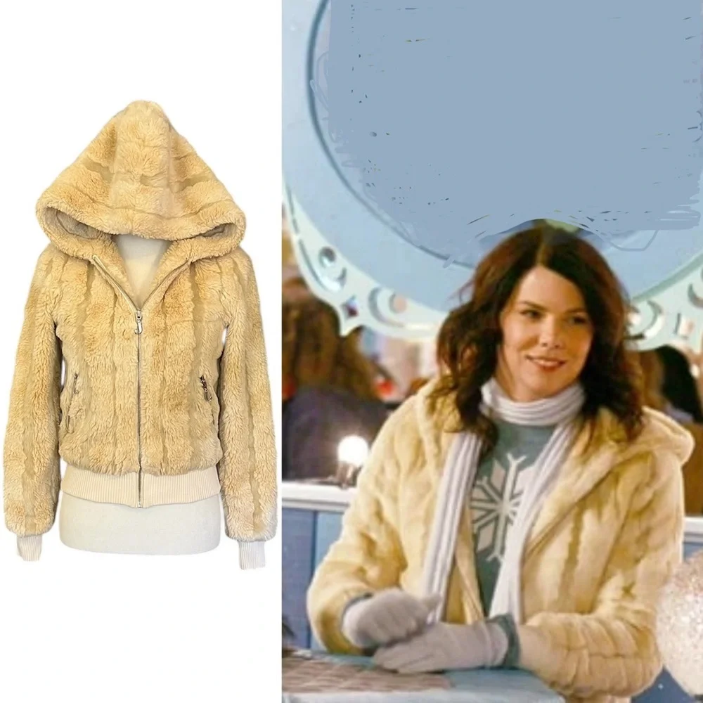 Vintage Juicy Couture Faux Fur Hoodie Coat ASO Lorelai Gilmore Girls - Picture 3 of 14